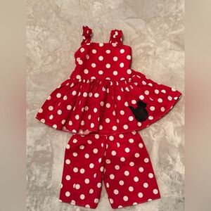 Minnie Mouse  Red Polka Dot Girls Set, Disney Outfit custom